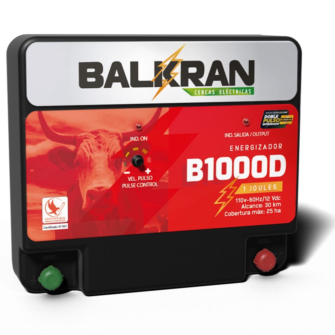 Cerca Eléctrica Solar 30 Kms Balkran Dual B1000D 12v/110v