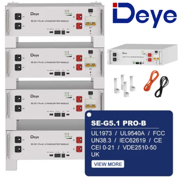 Batería Litio Deye100A 48V SE-G5.1 Pro.Al mejor precio en la mejor tienda solar de Colombia "ECOGREENSOLAR" Energía que cuida el planeta.